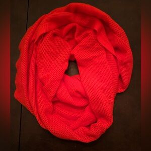 Gray by Saks Fifth Avenue Knit Bright Orange Infinity Scarf